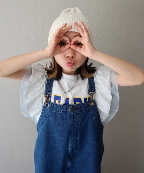 CIAOPANIC TYPY（チャオパニックティピー）の「【KIDS】ドッキングフリルチュールロゴTEE（Tシャツ/カットソー・キッズ・ネイビー/レッド/グレー/オフホワイト/チャコールグレー・X-LARGE/XX-LARGE/LARGE/SMALL/MEDIUM）」の12枚目の写真