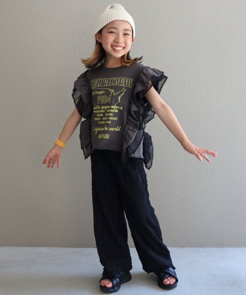 CIAOPANIC TYPY（チャオパニックティピー）の「【KIDS】ドッキングフリルチュールロゴTEE（Tシャツ/カットソー・キッズ・ネイビー/レッド/グレー/オフホワイト/チャコールグレー・X-LARGE/XX-LARGE/LARGE/SMALL/MEDIUM）」の17枚目の写真