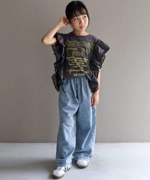 CIAOPANIC TYPY（チャオパニックティピー）の「【KIDS】ドッキングフリルチュールロゴTEE（Tシャツ/カットソー・キッズ・ネイビー/レッド/グレー/オフホワイト/チャコールグレー・X-LARGE/XX-LARGE/LARGE/SMALL/MEDIUM）」の19枚目の写真