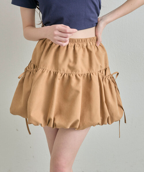 OLIVE des OLIVE（オリーブデオリーブ）の「リボンポケットバルーンスカート（スカート・レディース・ネイビー/キャメル/カーキ/オフホワイト・FREE）」の18枚目の写真