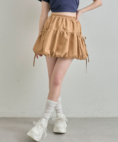 OLIVE des OLIVE（オリーブデオリーブ）の「リボンポケットバルーンスカート（スカート・レディース・ネイビー/キャメル/カーキ/オフホワイト・FREE）」の20枚目の写真