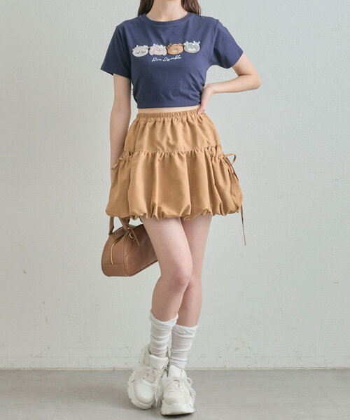 OLIVE des OLIVE（オリーブデオリーブ）の「リボンポケットバルーンスカート（スカート・レディース・ネイビー/キャメル/カーキ/オフホワイト・FREE）」の22枚目の写真