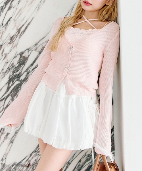 OLIVE des OLIVE（オリーブデオリーブ）の「リボンポケットバルーンスカート（スカート・レディース・ネイビー/キャメル/カーキ/オフホワイト・FREE）」の2枚目の写真