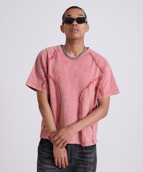 ANDER HUNK(アンダーハンク)の「Overdyed Inside-out T-shirt/オーバーダイインサイドアウトTシャツ(Tシャツ/カットソー・メンズ・グレー/レッド/ブラック・SMALL/MEDIUM/LARGE)」の3枚目の写真