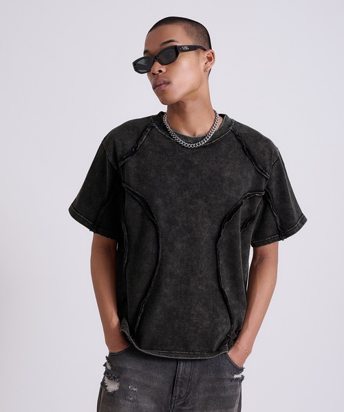 ANDER HUNK(アンダーハンク)の「Overdyed Inside-out T-shirt/オーバーダイインサイドアウトTシャツ(Tシャツ/カットソー・メンズ・グレー/レッド/ブラック・SMALL/MEDIUM/LARGE)」の2枚目の写真