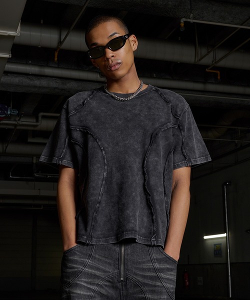 ANDER HUNK(アンダーハンク)の「Overdyed Inside-out T-shirt/オーバーダイインサイドアウトTシャツ(Tシャツ/カットソー・メンズ・グレー/レッド/ブラック・SMALL/MEDIUM/LARGE)」の7枚目の写真