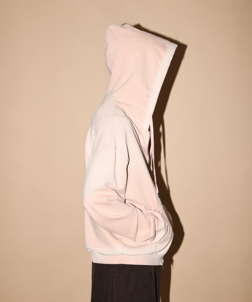 SUPERTHANKS（スーパーサンクス）の「オーバーダイ加工ジップアップパーカー/Sun faded Zip-Hoodie Sweat（パーカー・メンズ・ブラック/ピンク/ブラウン・S/M/L）」の3枚目の写真
