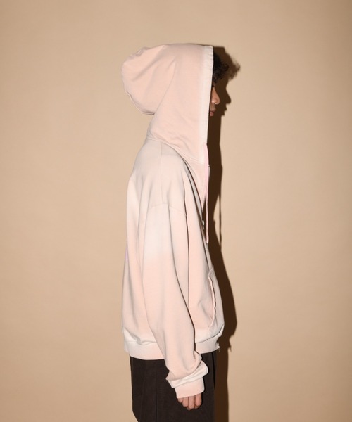 SUPERTHANKS（スーパーサンクス）の「オーバーダイ加工ジップアップパーカー/Sun faded Zip-Hoodie Sweat（パーカー・メンズ・ブラック/ピンク/ブラウン・S/M/L）」の19枚目の写真