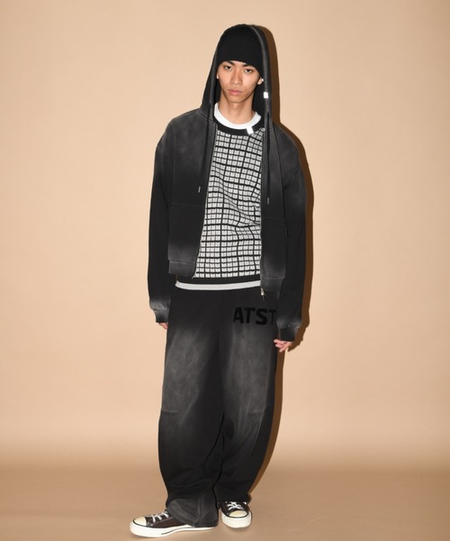 SUPERTHANKS（スーパーサンクス）の「オーバーダイ加工ジップアップパーカー/Sun faded Zip-Hoodie Sweat（パーカー・メンズ・ブラック/ピンク/ブラウン・S/M/L）」の13枚目の写真