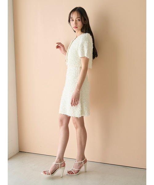 【新品未使用】ファンシーヤーンミニワンピース ジャケットカーディガン 新品 SNIDEL ファンシーヤーンミニワンピース ジャケット