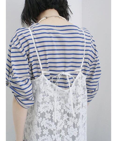 Samansa Mos2 blue(サマンサモスモスブルー)の「メッシュレースキャミワンピース(ワンピース・レディース・オフホワイト/ブラック/サックスブルー・F)」の19枚目の写真