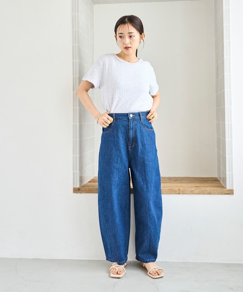 mil(ミル)の「コットン 針抜きTシャツ(Tシャツ/カットソー・レディース・グリーン/オフホワイト/ブラック/ライトグレー・ONE SIZE)」の18枚目の写真