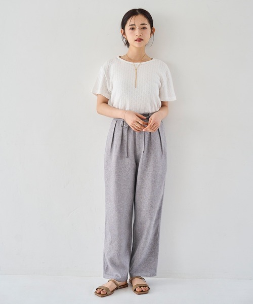 mil(ミル)の「コットン 針抜きTシャツ(Tシャツ/カットソー・レディース・グリーン/オフホワイト/ブラック/ライトグレー・ONE SIZE)」の15枚目の写真