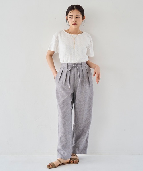 mil(ミル)の「コットン 針抜きTシャツ(Tシャツ/カットソー・レディース・グリーン/オフホワイト/ブラック/ライトグレー・ONE SIZE)」の12枚目の写真