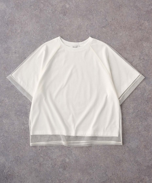 チュールレイヤード半袖Tシャツ MONO-MART│MONO-MART [モノマート
