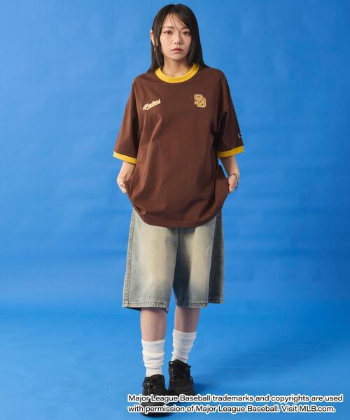 MLB（メジャーリーグベースボール）の「∴WEGO/MLB別注リンガーグラフィックT（Tシャツ/カットソー・メンズ・ブラウン/アッシュグレー/ブラック・MEDIUM/LARGE）」の21枚目の写真