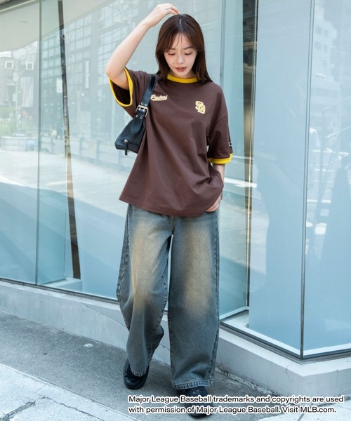 MLB（メジャーリーグベースボール）の「∴WEGO/MLB別注リンガーグラフィックT（Tシャツ/カットソー・メンズ・ブラウン/アッシュグレー/ブラック・MEDIUM/LARGE）」の15枚目の写真