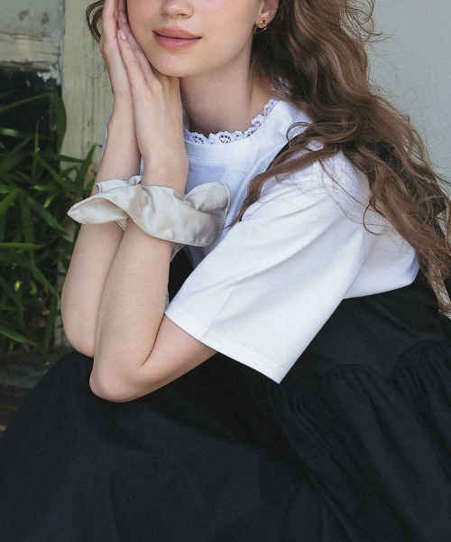 DONOBAN（ドノバン）の「【汗染み防止】レースボクシーTee（Tシャツ/カットソー・レディース・グレー/ブラック/ホワイト・ONE）」の17枚目の写真