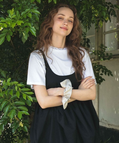 DONOBAN（ドノバン）の「【汗染み防止】レースボクシーTee（Tシャツ/カットソー・レディース・グレー/ブラック/ホワイト・ONE）」の11枚目の写真