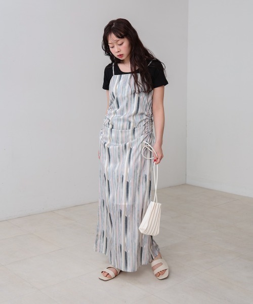 Bab(バブ)の「【S・Mサイズ展開】ウエストホールプリントワンピース(ワンピース・レディース・パープル/ブラック・S/M)」の18枚目の写真