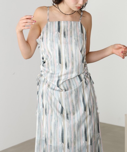 Bab(バブ)の「【S・Mサイズ展開】ウエストホールプリントワンピース(ワンピース・レディース・パープル/ブラック・S/M)」の8枚目の写真