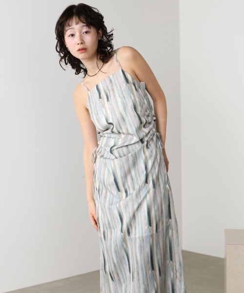 Bab(バブ)の「【S・Mサイズ展開】ウエストホールプリントワンピース(ワンピース・レディース・パープル/ブラック・S/M)」の9枚目の写真