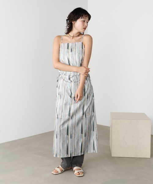Bab(バブ)の「【S・Mサイズ展開】ウエストホールプリントワンピース(ワンピース・レディース・パープル/ブラック・S/M)」の11枚目の写真