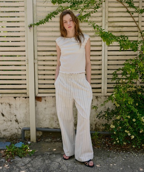 GIUNON（ジウノン）の「hem mellow crinkled t-shirt / ヘムメロウクリンクルTシャツ（Tシャツ/カットソー・レディース・ホワイト/ブラック/グレー・FREE）」の9枚目の写真