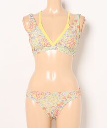 BILLABONG（ビラボン）の「【BILLABONG/ビラボン】25SS  LAYERD REVERSIVLE BIKINI/水陸両用フェイクレイヤードUVストレッチ2WAYフラワー・ボタニカル柄ビキニ(水着)（水着）」