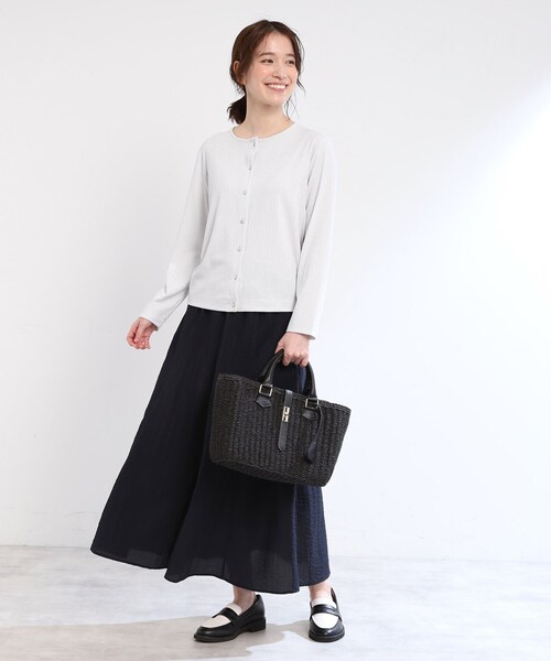 カーディガン 「夏SALE／E‐QUALITY／手洗い可／一枚着でも」ドット風ボタンカーディガン レディース Reflect｜【夏SALE/E-QUALITY/手洗い可/一枚着でも◎】ドット風