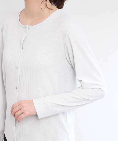 カーディガン 「夏SALE／E‐QUALITY／手洗い可／一枚着でも」ドット風ボタンカーディガン レディース Reflect｜【夏SALE/E-QUALITY/手洗い可/一枚着でも◎】ドット風