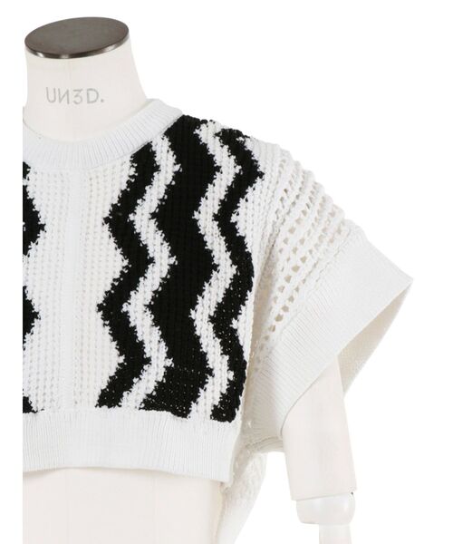 UN3D.(アンスリード)の「CROCHET WAVE TOP / クロシェウェーブトップ(ニット/セーター・レディース・その他2/その他/ブラック・FREE)」の6枚目の写真