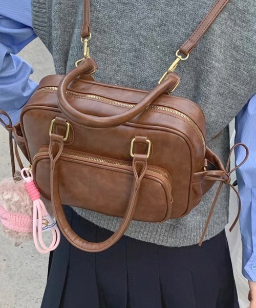 美品 Roen ボストンバッグ ブラウン STYLEMIXER ボストンバッグ フォルムボストンバッグ レディース