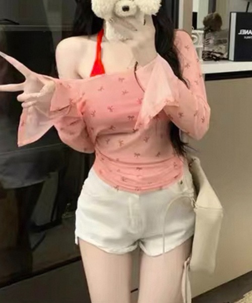 gossip!ロサンゼルス(ゴシップロサンゼルス)の「キャミソール&リボンパターントップス アンサンブル(その他トップス・レディース・アイボリー/ピンク/ブルー・FREE)」の9枚目の写真
