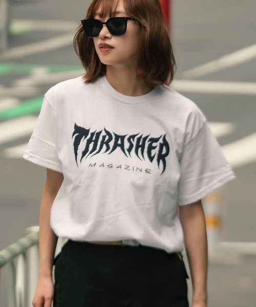 THRASHER(スラッシャー)の「METAL S/S T-SHIRTS/ スラッシャーメタルグラフィックロゴ半袖T-シャツ(Tシャツ/カットソー・メンズ・ブラック/ホワイト・X-LARGE/LARGE/MEDIUM)」の4枚目の写真