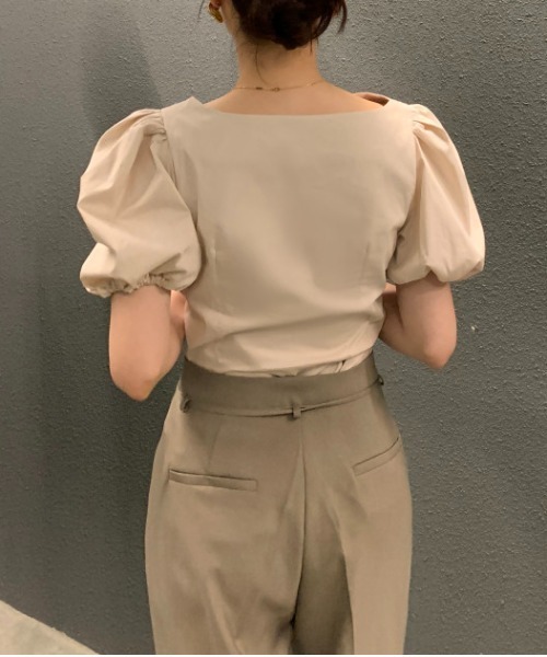 on:nue（オンニュ）の「【on:nue】ウエストループダブルタックスラックスパンツ（スラックス・レディース・ブラック/グレー/ベージュ・FREE）」の18枚目の写真