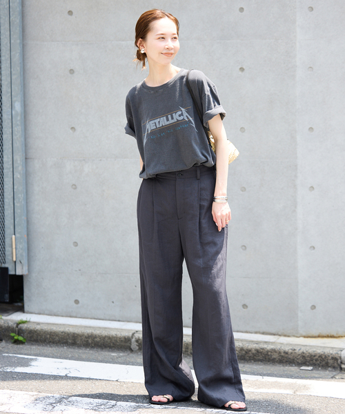SLOBE IENA（スローブイエナ）の「《追加》リネン混イージースラックス（スラックス・レディース・チャコールグレー/ベージュ・36/38/40）」の4枚目の写真