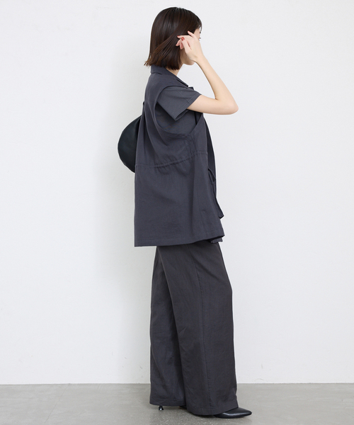 SLOBE IENA（スローブイエナ）の「《追加》リネン混イージースラックス（スラックス・レディース・チャコールグレー/ベージュ・36/38/40）」の12枚目の写真