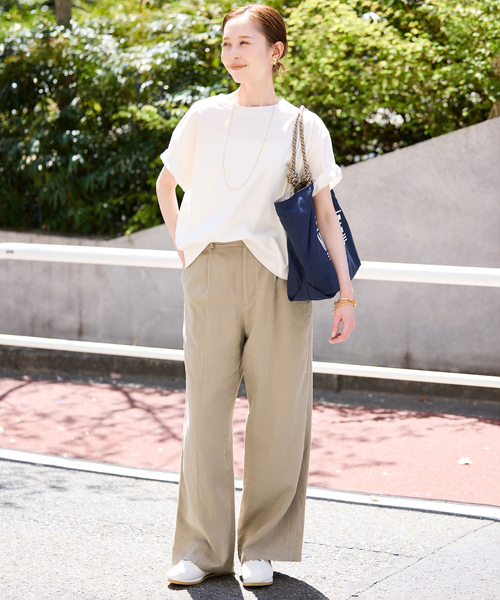 SLOBE IENA（スローブイエナ）の「《追加》リネン混イージースラックス（スラックス・レディース・チャコールグレー/ベージュ・36/38/40）」の17枚目の写真