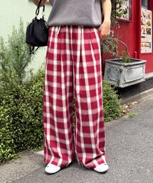 NATURAL LAUNDRY赤 秋冬用チェックパンツ サイズ2 NATURAL LAUNDRY赤 秋冬用チェックパンツ サイズ2 レディース