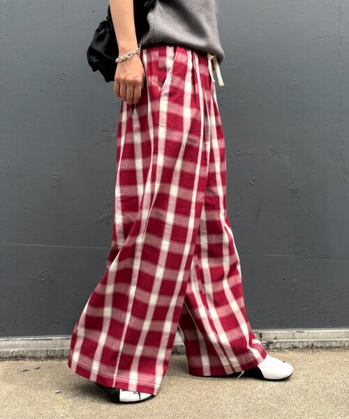 CIAOPANIC TYPY（チャオパニックティピー）の「【UNISEX】オンブレチェックイージーパンツ（その他パンツ・レディース・ネイビー/ホワイト/レッド・MEDIUM/LARGE）」の14枚目の写真