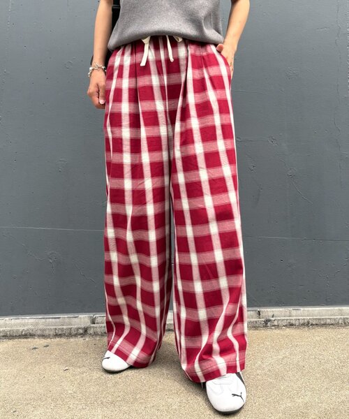 CIAOPANIC TYPY（チャオパニックティピー）の「【UNISEX】オンブレチェックイージーパンツ（その他パンツ・レディース・ネイビー/ホワイト/レッド・MEDIUM/LARGE）」の18枚目の写真