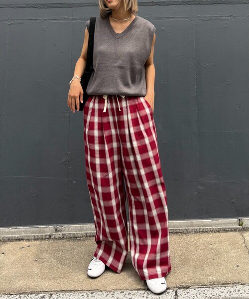 CIAOPANIC TYPY（チャオパニックティピー）の「【UNISEX】オンブレチェックイージーパンツ（その他パンツ・レディース・ネイビー/ホワイト/レッド・MEDIUM/LARGE）」の19枚目の写真