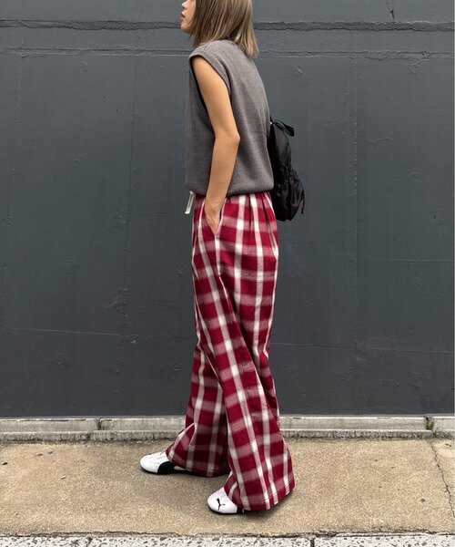 CIAOPANIC TYPY（チャオパニックティピー）の「【UNISEX】オンブレチェックイージーパンツ（その他パンツ・レディース・ネイビー/ホワイト/レッド・MEDIUM/LARGE）」の20枚目の写真