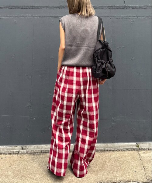 CIAOPANIC TYPY（チャオパニックティピー）の「【UNISEX】オンブレチェックイージーパンツ（その他パンツ・レディース・ネイビー/ホワイト/レッド・MEDIUM/LARGE）」の21枚目の写真