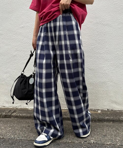 CIAOPANIC TYPY（チャオパニックティピー）の「【UNISEX】オンブレチェックイージーパンツ（その他パンツ・レディース・ネイビー/ホワイト/レッド・MEDIUM/LARGE）」の22枚目の写真