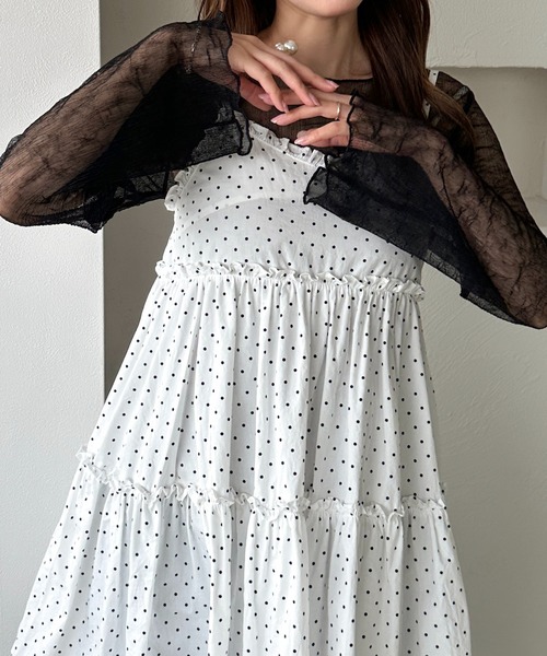 apres jour clair（アプレジュールクレア）の「【apres jour clair】楊柳シアートップス（Tシャツ/カットソー・レディース・ブラウン系その他/アイボリー/ブラック・X-LARGE/フリー）」の9枚目の写真