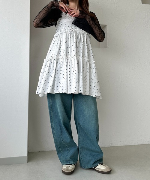 apres jour clair（アプレジュールクレア）の「【apres jour clair】楊柳シアートップス（Tシャツ/カットソー・レディース・ブラウン系その他/アイボリー/ブラック・X-LARGE/フリー）」の13枚目の写真