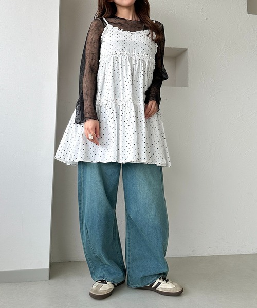 apres jour clair（アプレジュールクレア）の「【apres jour clair】楊柳シアートップス（Tシャツ/カットソー・レディース・ブラウン系その他/アイボリー/ブラック・X-LARGE/フリー）」の14枚目の写真