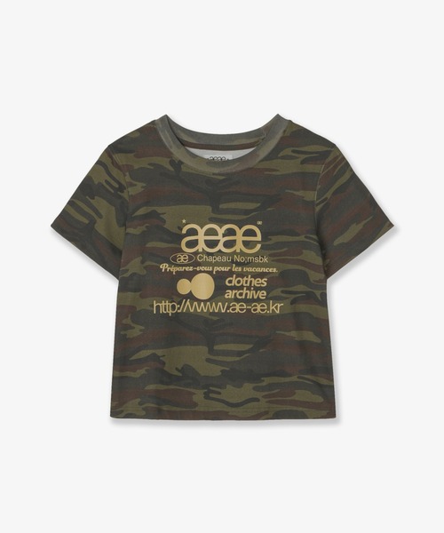 Tシャツ・カットソー AEAE WEB LOGO CROP TSHIRTS GREEN aeae（エーイーエーイー）の「WEB LOGO CROP T-SHIRTS（Tシャツ